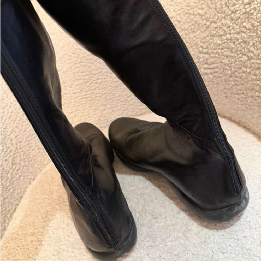 Prada Black Leather Knee-High Boots - Picture 5 of 6